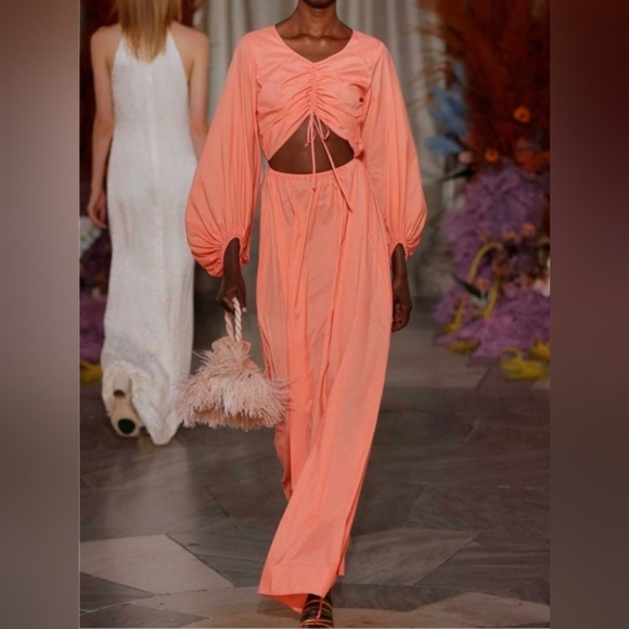 Staud Tangier Maxi Dress Pink Ruched Top Size XS - Picture 4 of 16